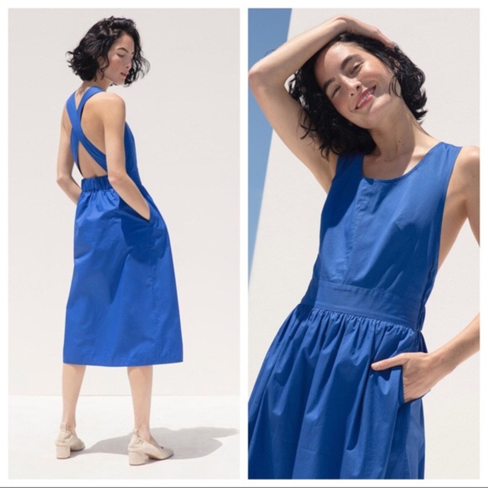 Everlane Blue Crossback Dress. Size 00.